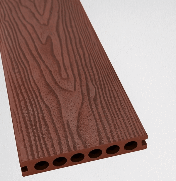PROD005 3D Embossed Premium Composite Decking 5.4m Merbau Red