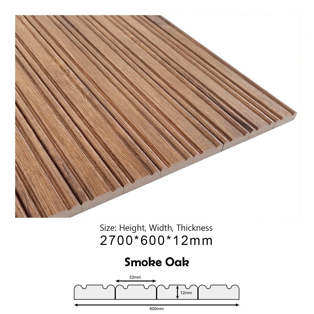PROT066 MDF Cladding (Smoke Oak) 600 x 12x 2700 - Image 2