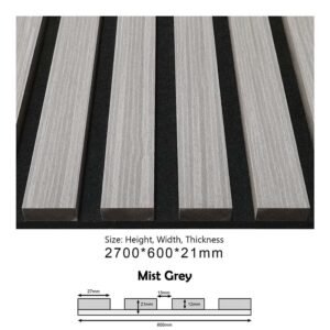 PROA-014 (Mist Grey) Acoustic Panels – 600x21x2700