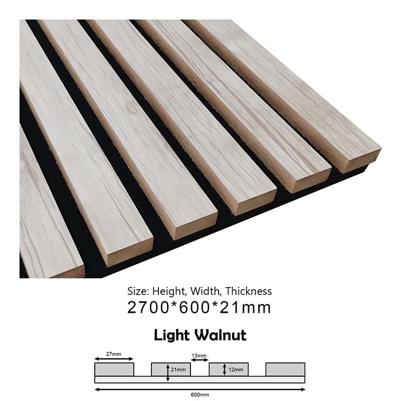 PROA-013 (Light Walnut) Acoustic Panels – 600x21x2700 - Image 2