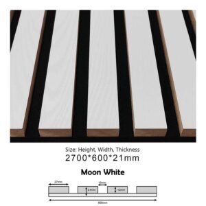 PROA-015 (Moon White) Acoustic Panels – 600x21x2700