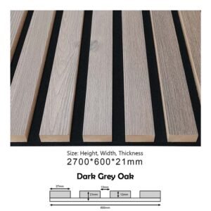 PROA-012 (Dark Grey Oak) Acoustic Panels (600x21x2700)