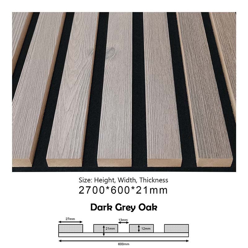 PROA-012 (Dark Grey Oak) Acoustic Panels (600x21x2700)