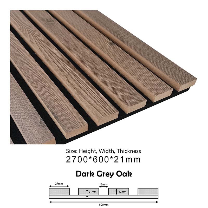 PROA-012 (Dark Grey Oak) Acoustic Panels (600x21x2700) - Image 2
