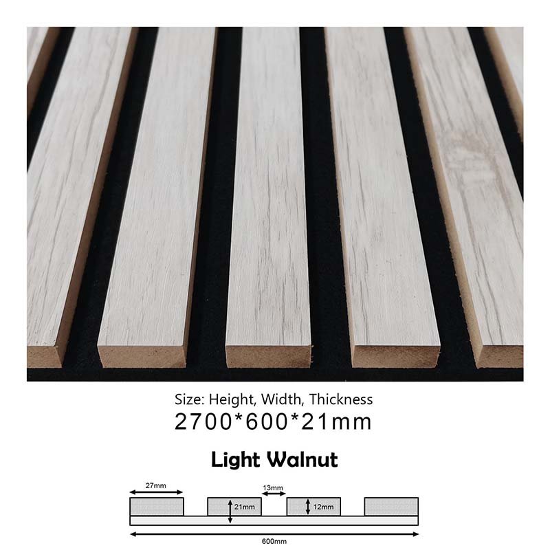PROA-013 (Light Walnut) Acoustic Panels – 600x21x2700